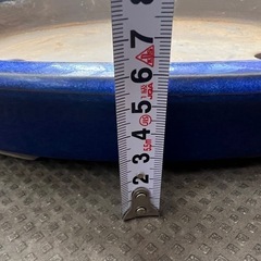 青い盆栽鉢（大きめ）の画像