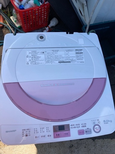 シャープ 全自動洗濯機 ピンク系 [洗濯6.0kg /乾燥機能無 /上開き] ES-GE6A-P   リサイクルショップ宮崎屋　佐土原店　25.4.26F