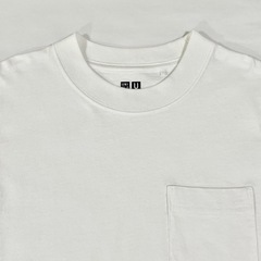 ユニクロ 白 ホワイト クルーネックTシャツ 長袖 ロンT 110cmの画像