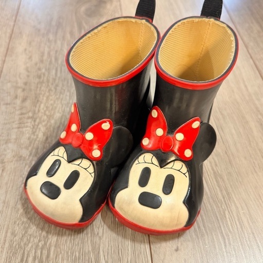 【保障できる】 DIANA ディズニーコラボミニーマウス 長靴 黒と赤14cm (ちょこ Boots / Rain Shoes