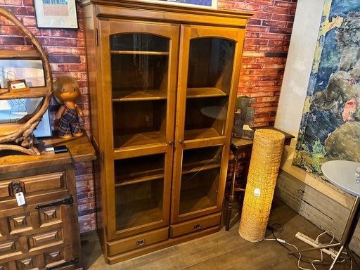 アンティーク/ショーケース/ブックシェルフ/キャビネット/本棚/飾り棚/インテリア