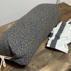 坊主枕 唐草柄／そば殻の出し入れ簡単ファスナー付き／大型そばがら枕／男性に枕です／薬品未使用・厳選そば殻使用／ ／かざおかオリジナル・日本製／枕カバー付きの画像