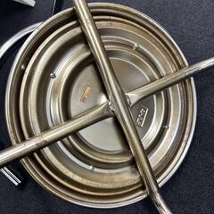 (A-110) シルバー スチール製 椅子 背もたれ付き 丸椅子 丸イスの画像