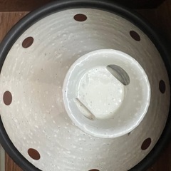 タジン鍋♡新品♡保管品♡白×茶色水玉♡の画像