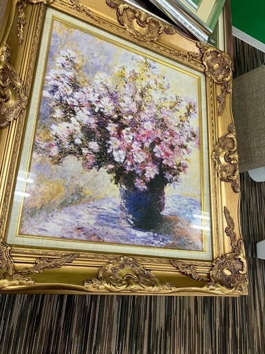油絵 華 花 花瓶 絵画 現状 額縁付き 日美名品 大きさ73cm 64cm