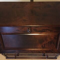 北海道民芸家具 和室 小物入れ 兼 蓋を開けると文机 にもなる