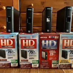 バッファロー外付けハードディスク4台‼️全て500GBです‼️