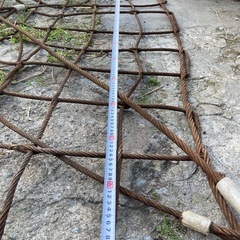 建設機材 足場 ユニック　ワイヤーモッコ1800×1800×150目 吊り手12mm 子9mm　の画像