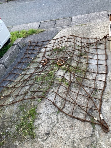 建設機材 足場 ユニック　ワイヤーモッコ1800×1800×150目 吊り手12mm 子9mm