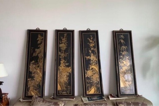 【美品】春夏秋冬 アートパネル4枚セット（サイゴン購入・参考価格20万円）引き取り限定