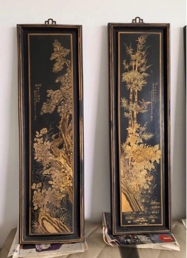 【美品】春夏秋冬 アートパネル4枚セット（サイゴン購入・参考価格20万円）引き取り限定