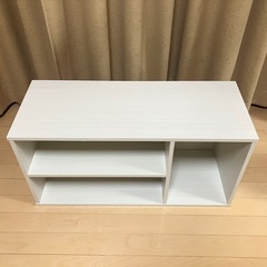 アイリスオーヤマ テレビ台 収納 ローボード オフホワイト 白 カラーボックス 収納ボックス MDB-3S IRIS OHYAMAの画像