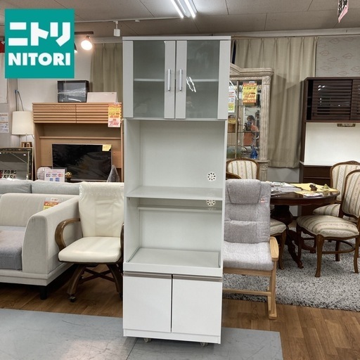 S722 ⭐ スリムキッチン台 食器棚 レンジ台 ダークブラウン 幅59.5cm USED