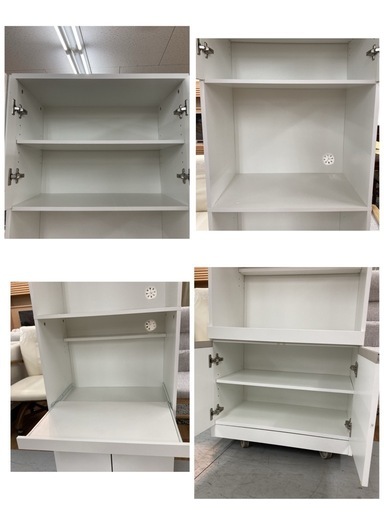 S722 ⭐ スリムキッチン台 食器棚 レンジ台 ダークブラウン 幅59.5cm USED