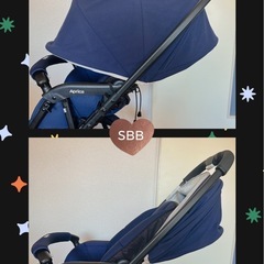 アップリカ カルーンエアーABコンパクト超軽量ベビーカー ネイビーの画像