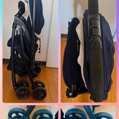 アップリカ カルーンエアーABコンパクト超軽量ベビーカー ネイビーの画像