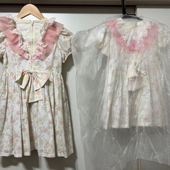 【美品】120、100子ども用ドレス(ワンピース)手洗い可の画像