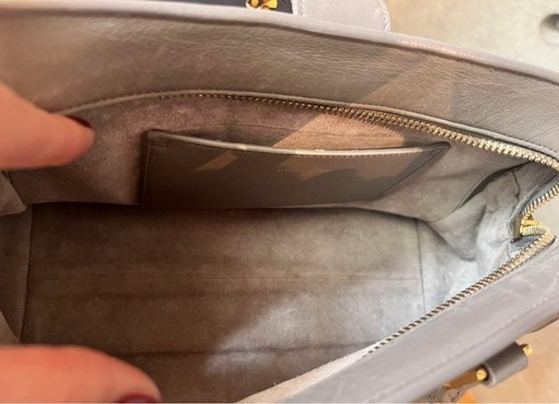 SAINT LAURENT PARIS サン ローラン パリ YSL イブサンローラン カバススモール ハンドバッグ 2WAY ショルダー レザー グレージュ  【中古】