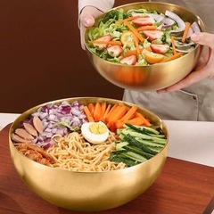 🤍ゴールドステンレスボウル大の画像