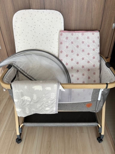 ご購入者決定いたしました★新生児からok★ 別購入の厚めマット＆ひんやり涼しいシーツもセット！ 