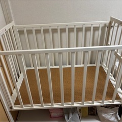 ベビーベッド　YAMASAKI ハイタイプベッド　ツーオープン    
