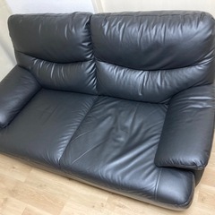 ニトリ　合成皮革 2人用ソファ( MK02KD Nシールド BK)