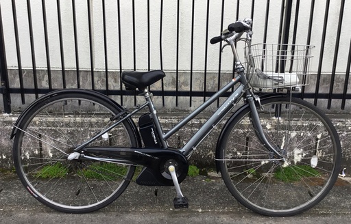 ＜整備済＞ヤマハ 電動アシスト自転車 PASシティS・27インチ内装3段変速・ガンメタ・1発2錠・前後フェンダー新品