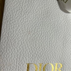 Dior ホワイトレザー調紙袋 ゴールドロゴの画像