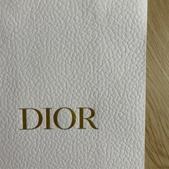 Dior ホワイトレザー調紙袋 ゴールドロゴの画像