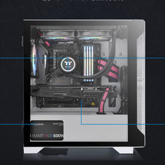 新品　未開封　Thermaltake S100 TG Snow Edition 強化ガラス ミニタワーPCケース ホワイト スイングドアパネル採用 CA-1Q9-00S6WN-00 CS7886 の画像