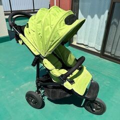 【値下げ】エアバギー中古 AirBuggy COCO BRAKE ココ ブレーキ 3輪ベビーカー グリーンアップルの画像