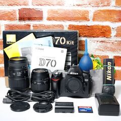 【全国送料無料】 Nikon D70✨元箱付き✨超望遠 ダブルレンズセット ズームセット✨ 届いたらすぐに使えます✨ ニコンの画像