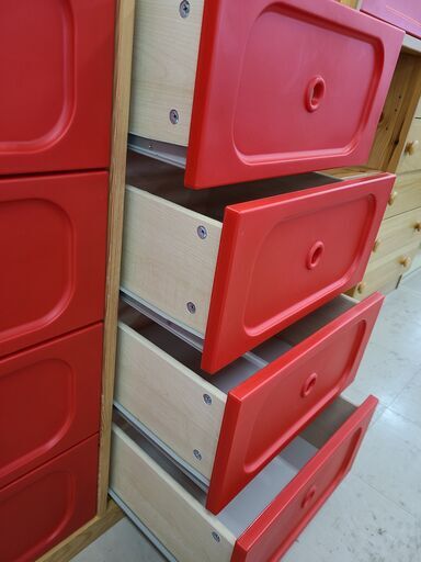 J9359 IKEA イケア 4段チェスト TROFAST トロファスト レッド