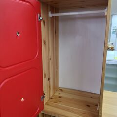 J9360　IKEA　イケア　ワードローブ　収納棚　TROFAST　トロファスト　レッド　クリーニング済み【リユースのサカイ柏店】の画像