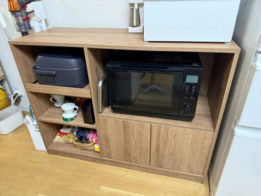 キッチンカウンター レンジ台 スライド収納付き 配線逃がし[幅 キッチンカウンター レンジ台 スライド収納付き 配線逃がし[幅