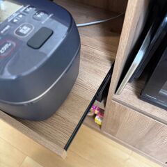キッチンカウンター レンジ台 スライド収納付き 配線逃がし[幅120] LOWYAの画像
