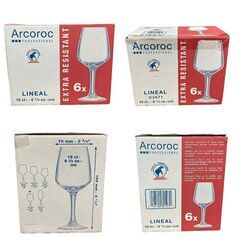 【未使用】 Arcoroc アルコロック ワイングラス リネアル グラス 190cc 6本の画像
