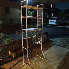 洗濯機ラック　ランドリーラック　木製板　キッチン収納