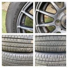 軽全般　22年製造夏タイヤ&アルミホイール4本セット　バリ山　の画像