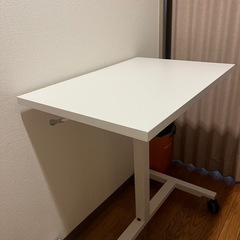 昇降式デスク(ガス圧式)　ホワイトの画像