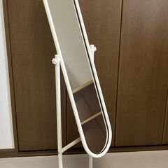 値下げしました！【中古/長期保管品】■スタンドミラー■ホワイト■MMC-05H ■山善■幅360mm×奥行405mm×高さ1575mm■の画像