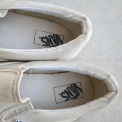 VANS バンズ 白　ホワイト　スニーカー　スリッポン　27の画像