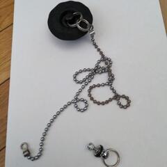 お風呂 ゴム栓チェーン中古 留め具 のみ新品