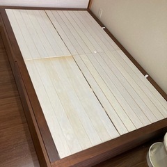 【練馬・引き取り限定】無印良品セミダブル収納ベッド　ウォールナット