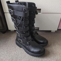 新品　ロングブーツ　サイドジップ