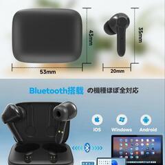 【新品未開封！お値下げ中】 ワイヤレスイヤホン Bluetooth5.4 ハンズフリー通話 軽量 多機能 黒の画像