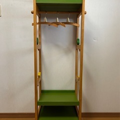 木製ナチュラル系ハンガーラック(子ども用)の画像