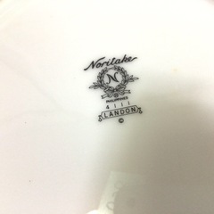 X938 Noritake/ノリタケ LANDON/ランドン パーティーセット 全15点 プレート/スープ皿 グリーン 金彩 現状品の画像