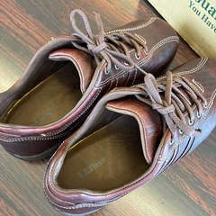 L.L.Bean ブラウン レザー スニーカー 約26cmの画像