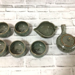X934 相馬焼 茶器セット 急須/湯呑み茶碗/湯冷まし 駆馬/...
